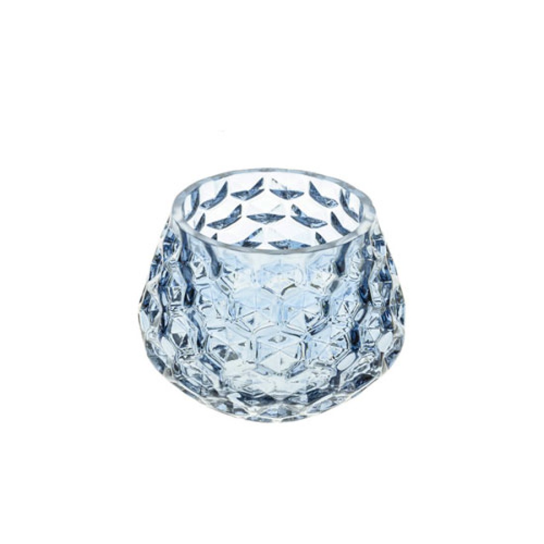 Retro Glass Tea Light Holder Blue Candle Holders